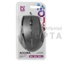 Мышь Defender Accura MM-362,  черный, USB, проводная,  6 кнопок, 800-1600 dpi (1/40)