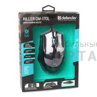 Мышь игровая, DEFENDER Killer GM-170L, USB, проводная, 7 кнопок, черная