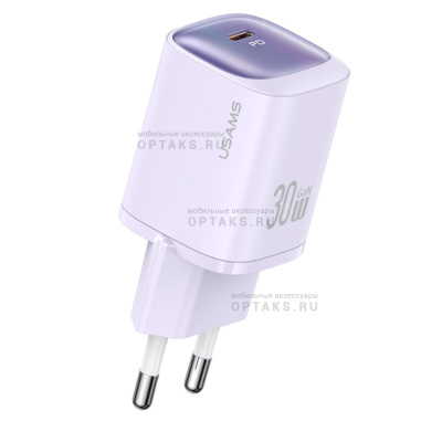СЗУ блок питания Usams US-CC251 GaN, HC Series, 30W, PD3.0, фиолетовый